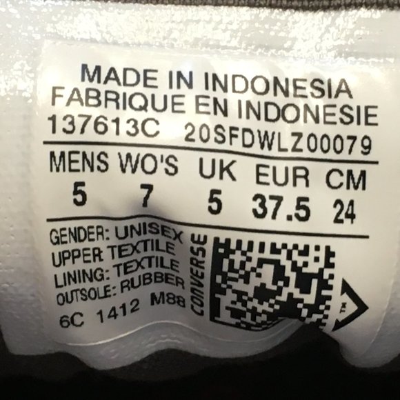 Converse Dual Tongue Gray Canvas Women's 7 Men's 5 - Picture 12 of 12